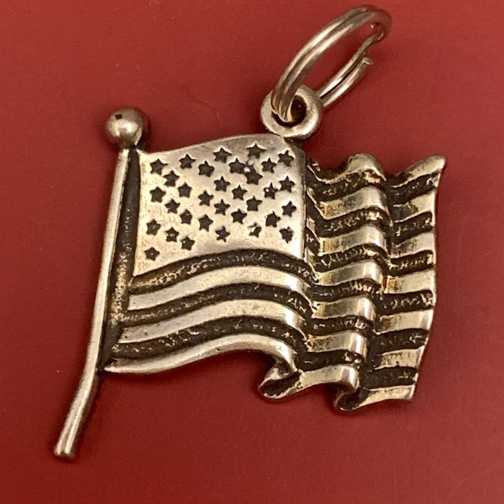 .925 USA Flag Sterling Silver Jewelry Charm #patriotic #USA